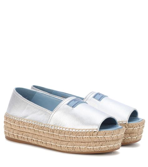 prada open toe leather espadrille